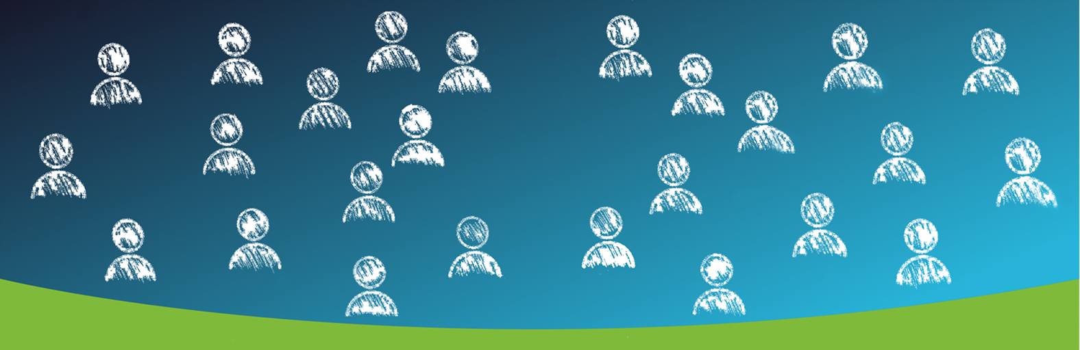 A crowd of illustrated people